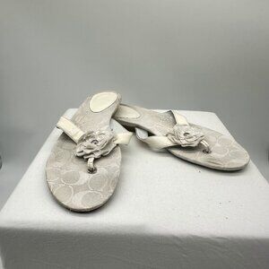 COACH Samira White Flower Sandals Women's 10